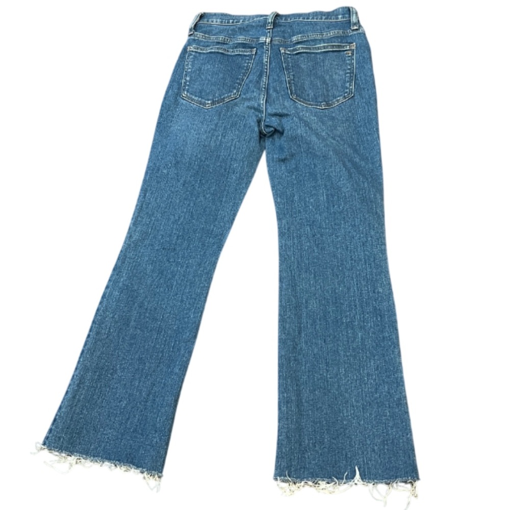 Madewell Mid-Rise Kick Out Jeans Frayed Cuffs Size 25 Waist Flare Cropped - Picture 2 of 14
